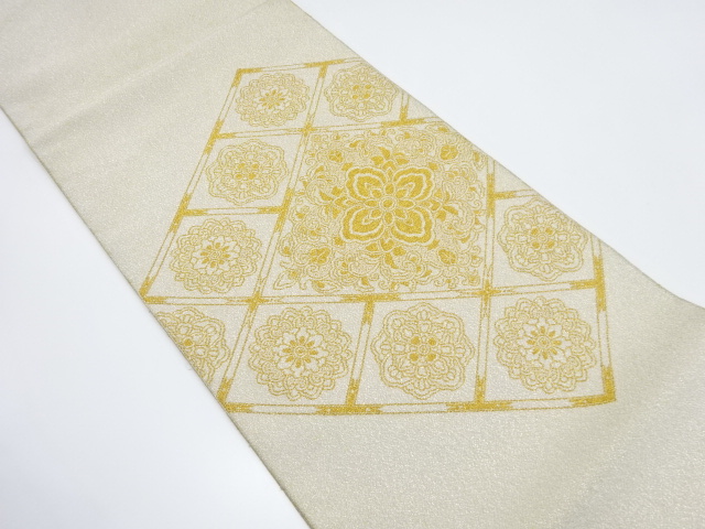 アンティーク　綴れ　菱華紋織り出し袋帯（材料）